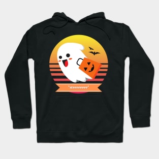 Halloween Cute Ghost Goes *Weeeeeeee* Trick or Treating with Candy Bag Hoodie